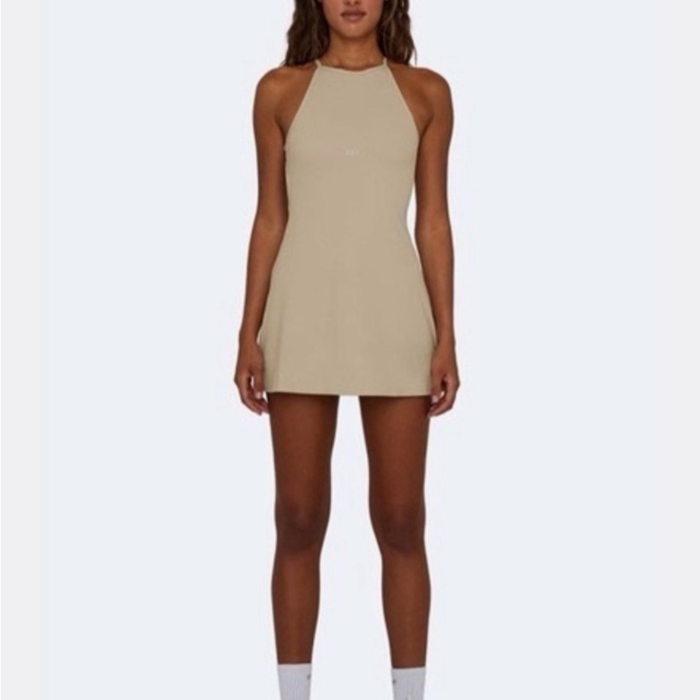 SET Active Beige Halter Mini Dress